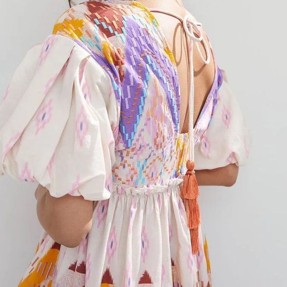 Anthropologie Not So Serious by Pallavi Mohan Abstract Embroidered Mini Dress - Picture 3 of 11